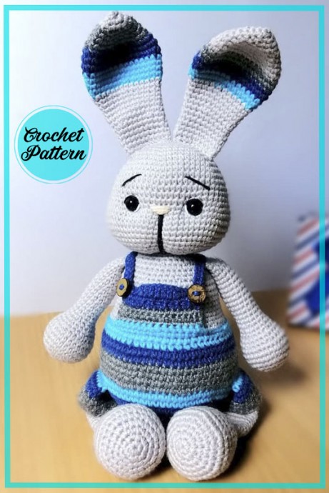 Crochet Bunny in Overalls Amigurumi