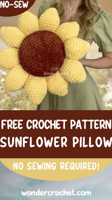 Create a Stunning No-Sew Sunflower Pillow with This Easy Crochet Pattern Create a Stunning No-Sew Sunflower Pillow with This Easy Crochet Pattern