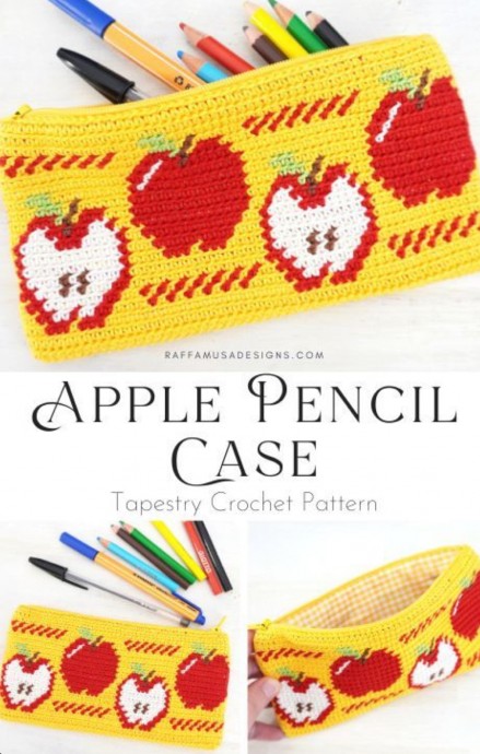 Crochet Apple Pencil Case (Free Pattern)