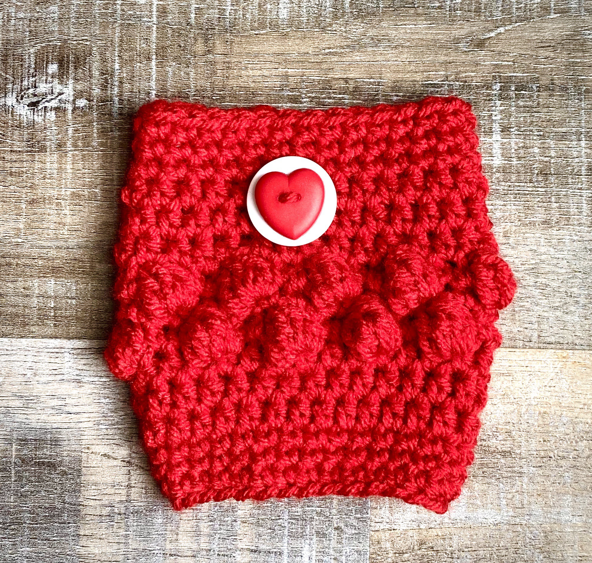Elevate Your Coffee Experience with a Adorable Crochet Valentine Bobble Cup Cozy - A Perfect Handmade Gift