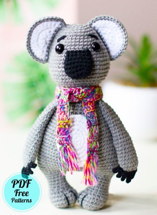 Crochet Koala with Scarf Amigurumi