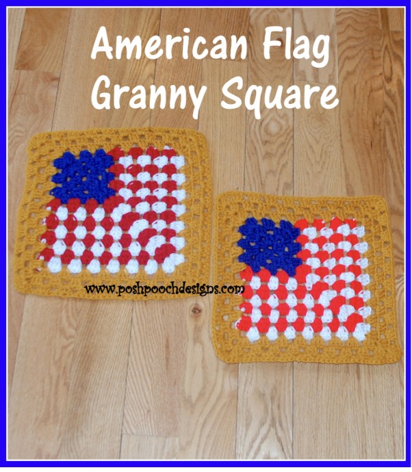 American Flag 12 inch Granny Square Free Crochet Pattern