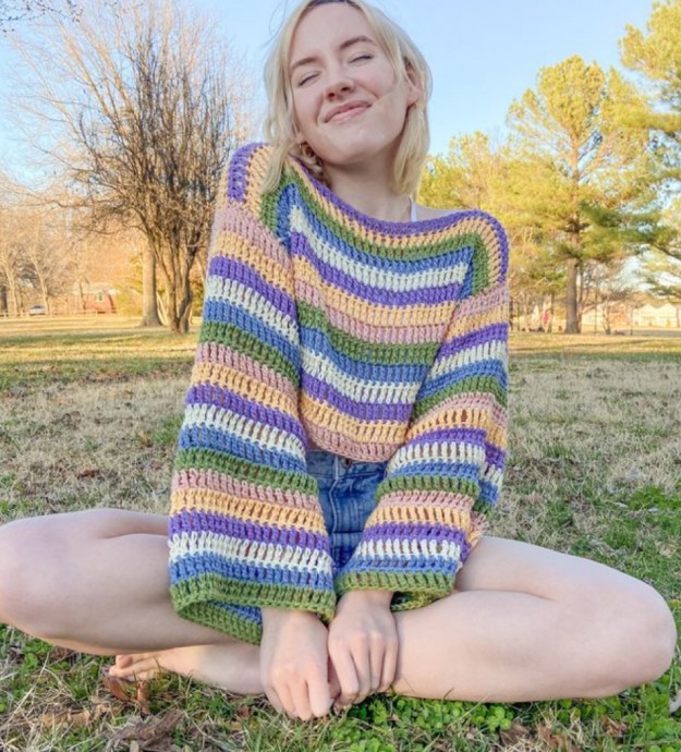 Crochet Scrap Pullover (Free Pattern)