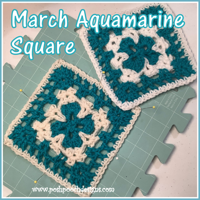 Crochet March Aquamarine Square