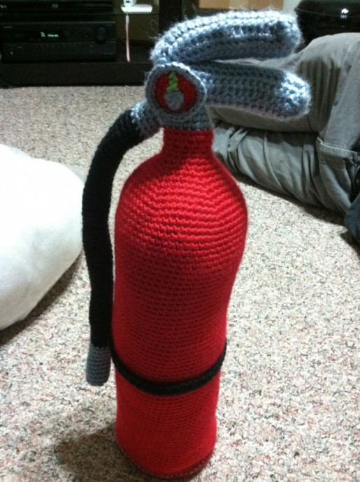 Create a Quirky Crochet Fire Extinguisher for a Unique Touch in Home Decor Create a Quirky Crochet Fire Extinguisher for a Unique Touch in Home Decor