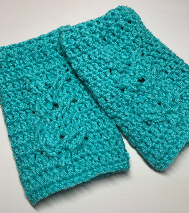 Crochet Cable Owl Fingerless Mittens