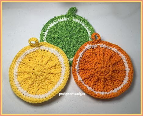 Crochet Citrus Kitchen Scrubbers