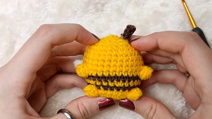Crochet Amigurumi Bee Keychain