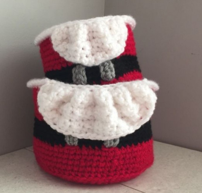 Crochet Santa Storage Basket with Beard