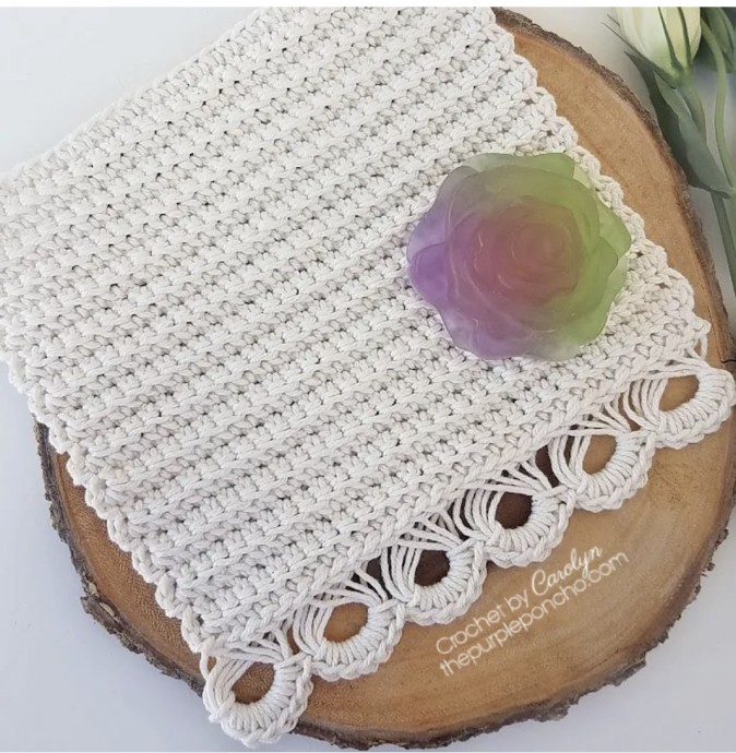 Elegant Broomstick Lace Washcloth