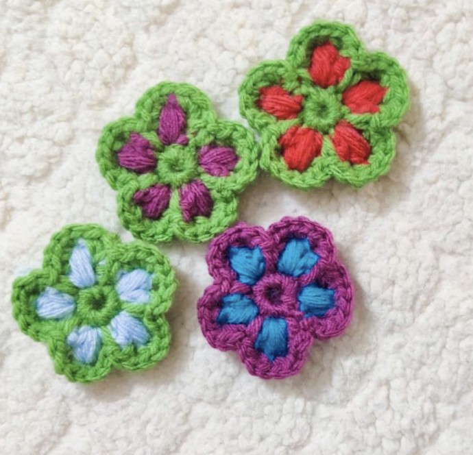 Free Puff Stitch Crochet Flower Pattern