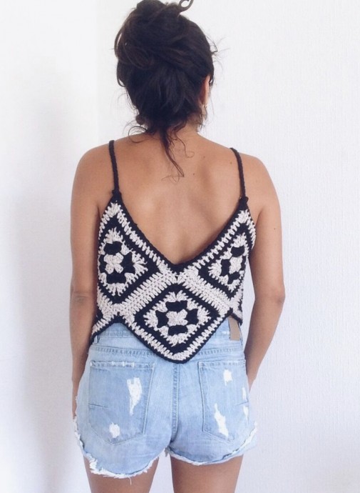 Boho Granny Square Top