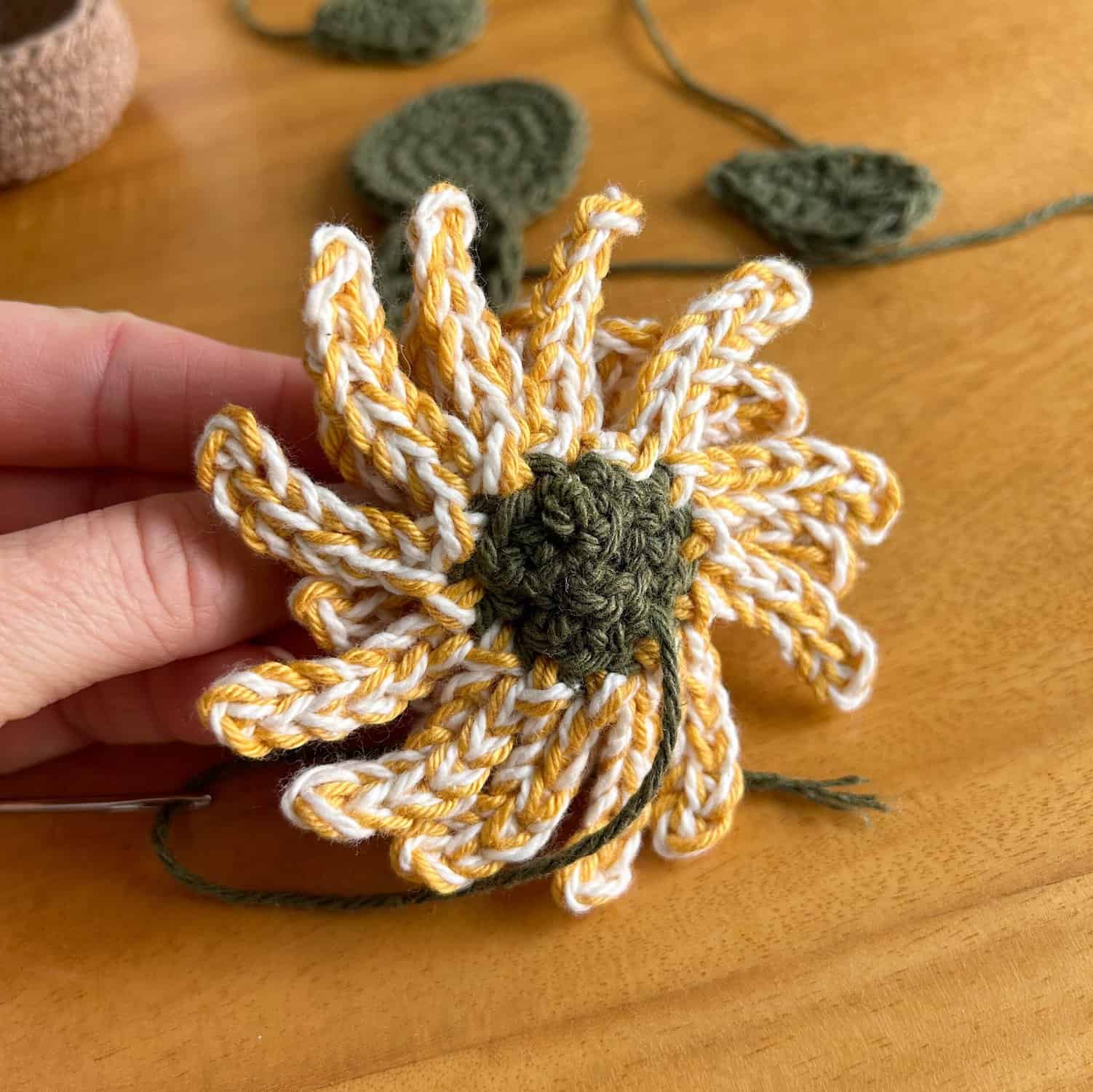 Crochet Leaf and Blossom Car Charm