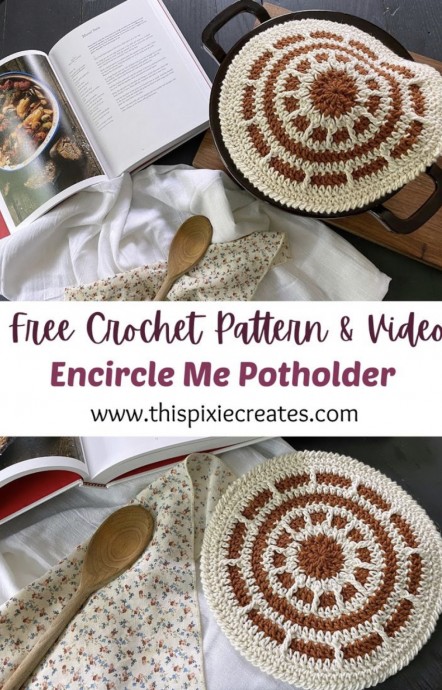 Crochet Encircle Potholder (Free Pattern)