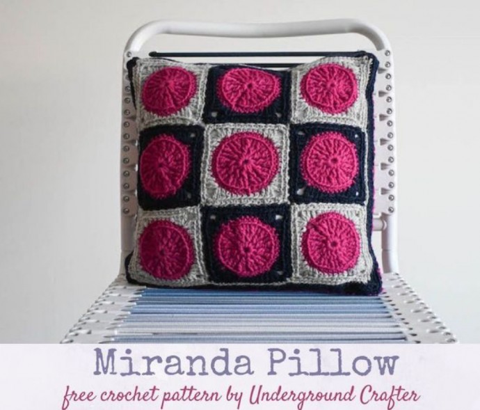 Crochet Miranda Granny Square Pillow