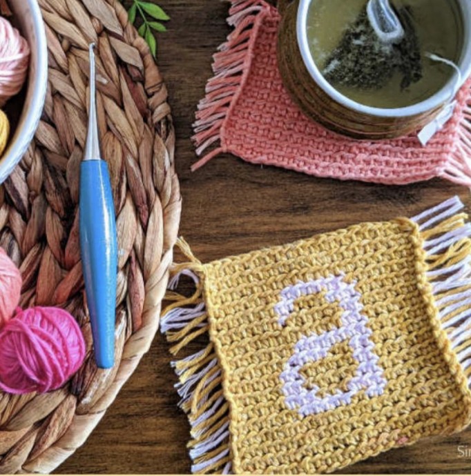 Monogram Coasters Crochet Pattern (FREE)