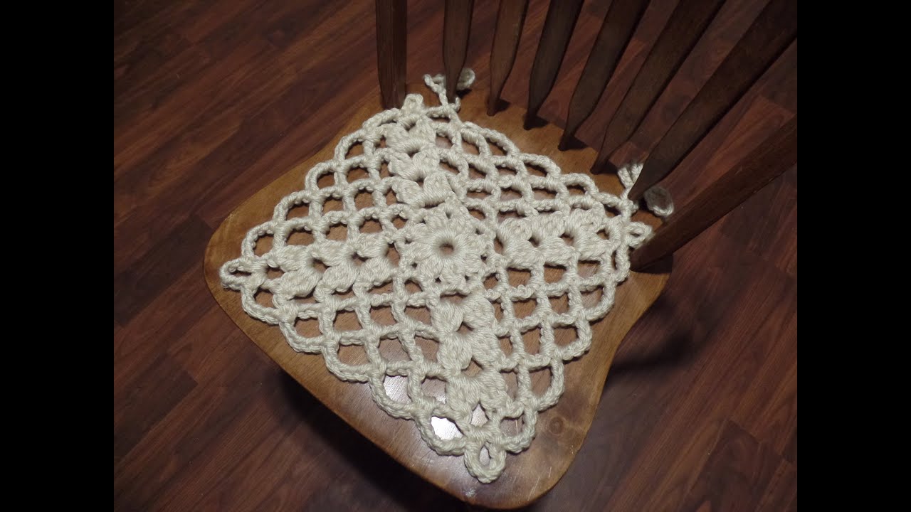 Crochet seat chair cover