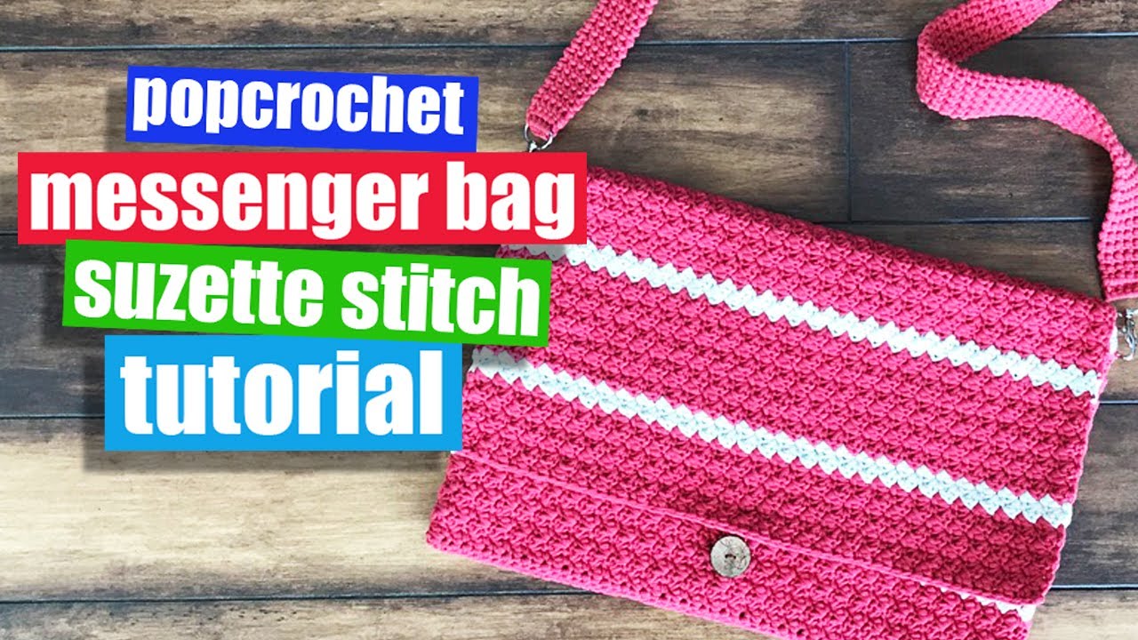 Crochet messenger bag